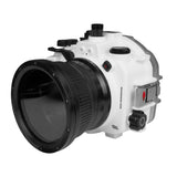 Kit de carcasa de cámara Sony A7S III FE 12-24 mm F4 G UW con puerto Dome de 6" (Incluye puerto estándar) Anillos de zoom para FE 12-24 mm F4 y FE 16-35 mm F4 incluidos. Blanco