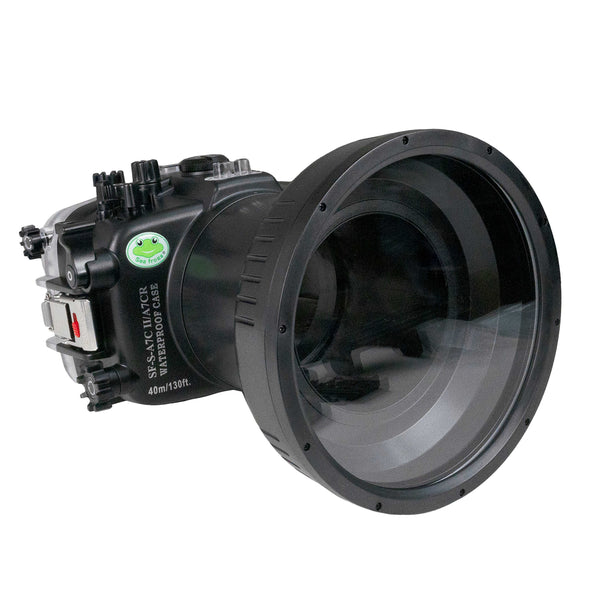 Sea Frogs Sony A7С II/A7CR 40M/130FT Unterwasserkameragehäuse mit 6" optischem, flachem, langem Glasanschluss für Sony FE24-70 F2.8 GM II (Zoomausrüstung im Lieferumfang enthalten).