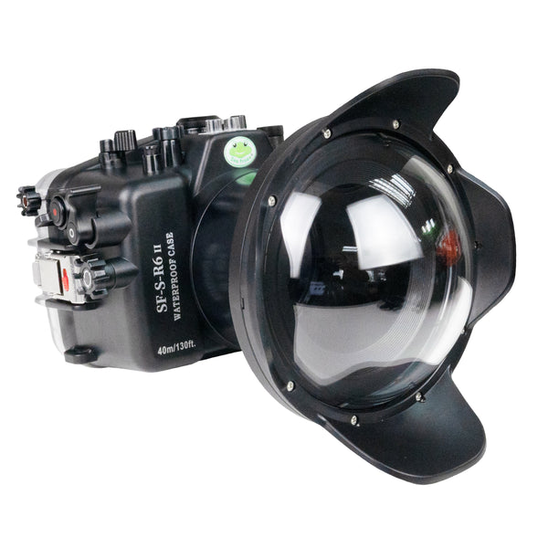 Sea Frogs Caixa de câmera subaquática de 40m/130 pés para Canon EOS R6 Mark II com porta dome de 6" (RF 14-35mm f/4L)