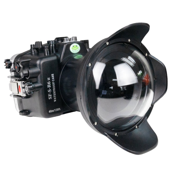 Sea Frogs Carcasa de cámara subacuática de 40 m/130 pies para Canon EOS R6 Mark II con puerto domo de 6" V.13 (RF 15-35 f/2.8L)