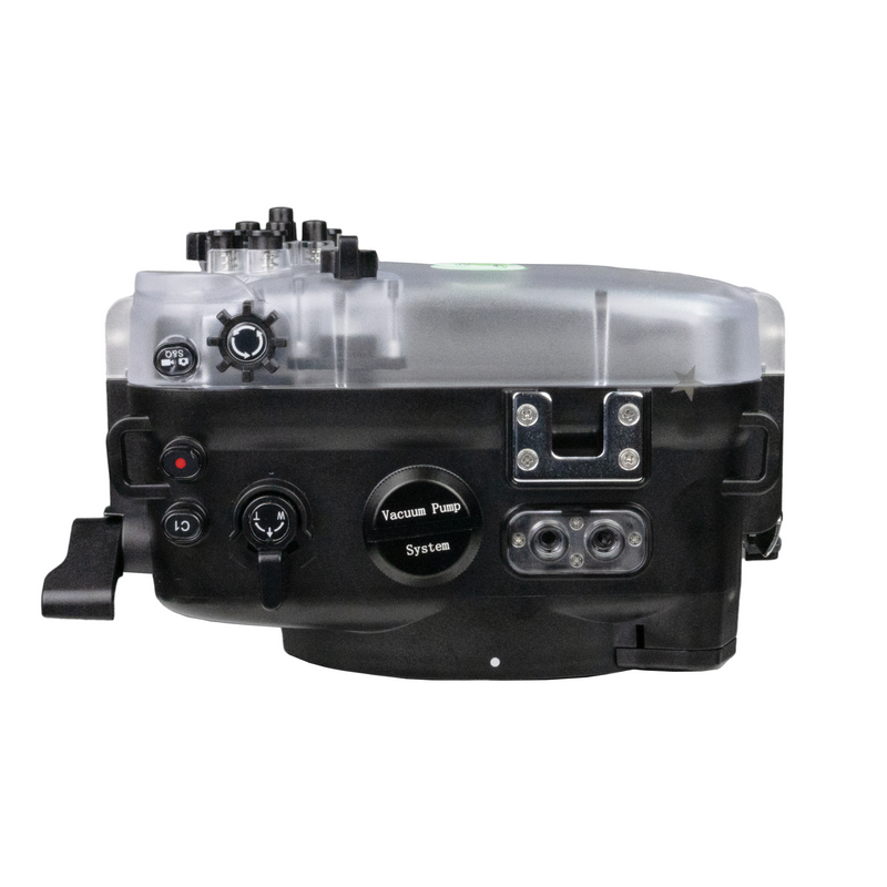 Sea Frogs Sony ZV-E10 40M/130FT Carcasa impermeable para cámara con puerto plano de vidrio de 4" para Sigma 18-50mm F2.8 DC DN (equipo de zoom incluido)