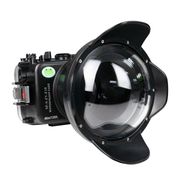 Sea Frogs Sony ZV-E10 40M/130FT Carcasa impermeable para cámara con puerto domo de 6" V.1 para Sony E10-18mm y E10-20mm PZ / E16-50mm PZ