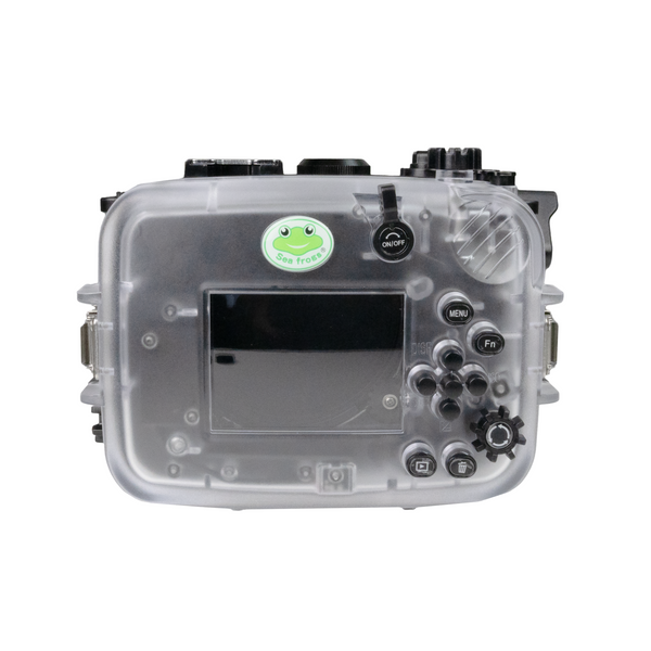 Sea Frogs Sony ZV-E10 40M/130FT caixa de câmera à prova d'água com porta longa plana de vidro de 4" para lente E PZ 18-105mm F4 G