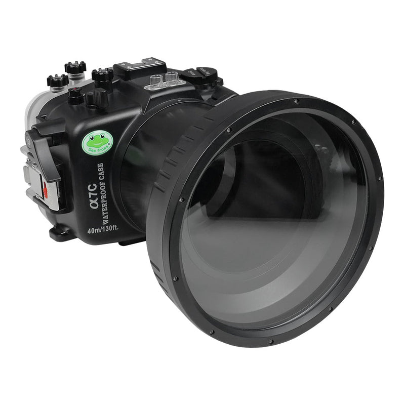 Sony A7? 40M/130FT Underwater camera housing with 6" optical Glass Flat Long Port for Sony FE24-70 F2.8 GM (zoom gear included).