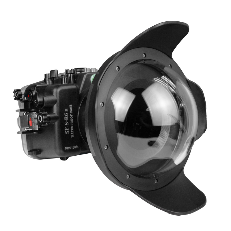 SeaFrogs 40m/130ft Underwater camera housing for Canon EOS R6 Mark II with 8" Dry Dome Port