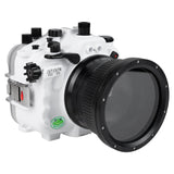 Sea Frogs Salted Line Series Sony A7III / A7RIII 40M/130FT Waterproof camera housing with 4" Standard port (one zoom gear included). White