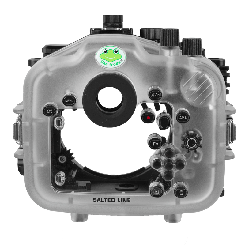 Sea Frogs Salted Line Series Sony A7III / A7RIII 40M/130FT Waterproof camera housing with 6" Glass Dome port V.7 (zoom gear included). Black