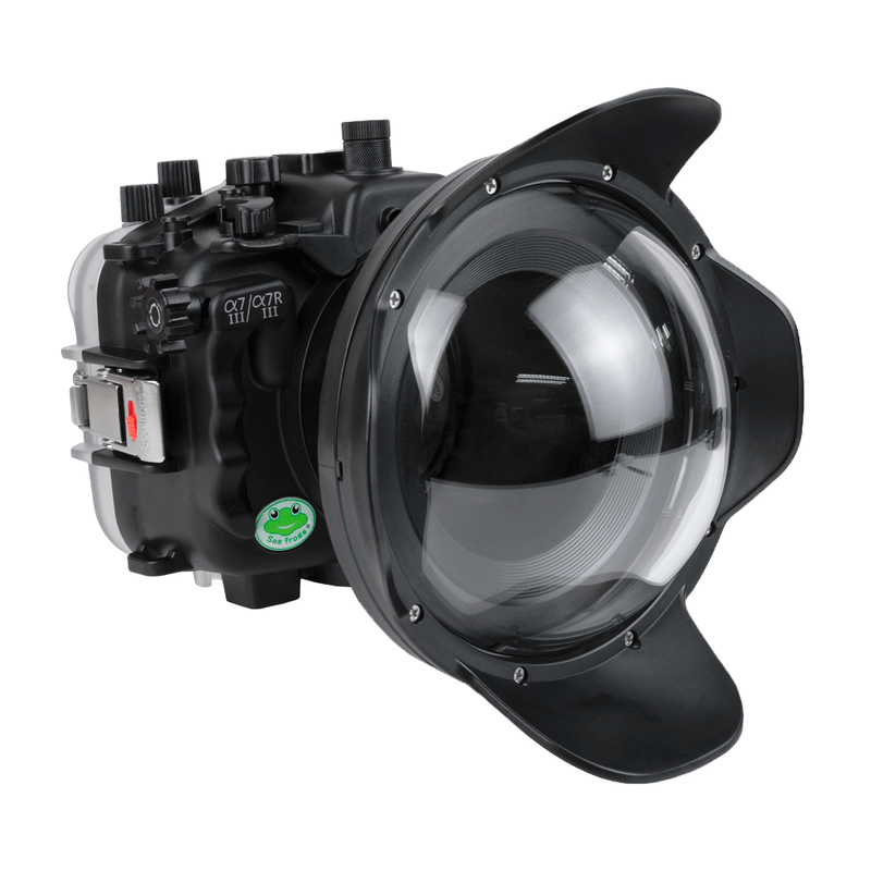 SeaFrogs Salted Line Series Sony A7III / A7RIII 40M/130FT Waterproof camera housing with 6" Dome port V.7 (zoom gear included). Black