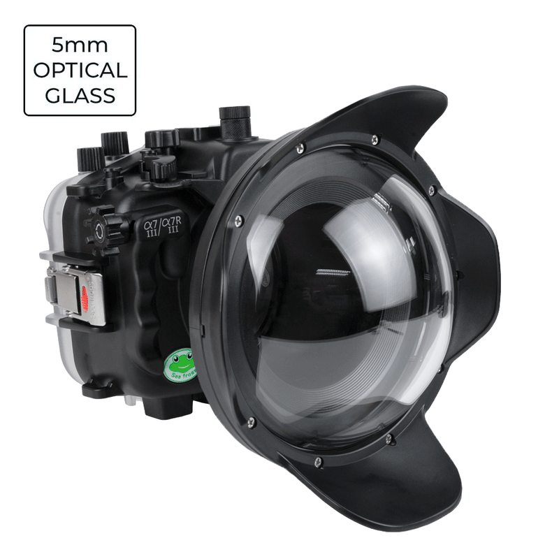 SeaFrogs Salted Line Series Sony A7III / A7RIII 40M/130FT Waterproof camera housing with 6" Glass Dome port V.1. Black