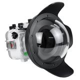 Sea Frogs Salted Line Series Sony A7III / A7RIII 40M/130FT Waterproof camera housing with 67mm threaded Flat Short Port for Sony FE 28-60mm F4-5.6 (zoom gear included). White